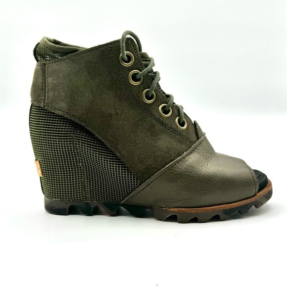 SOEREL LACE-UP WEDGE BOOTS OPEN TOE RUBBER OUTSOLE WOMEN’S WINTER BOOTS SIZE 6 - Picture 4 of 13